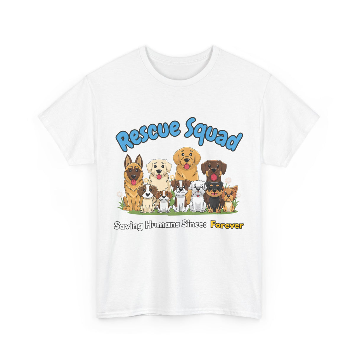 Winaye Rescue Squad Dog Lovers - Unisex Heavy Cotton Shirt for Animal Advocates