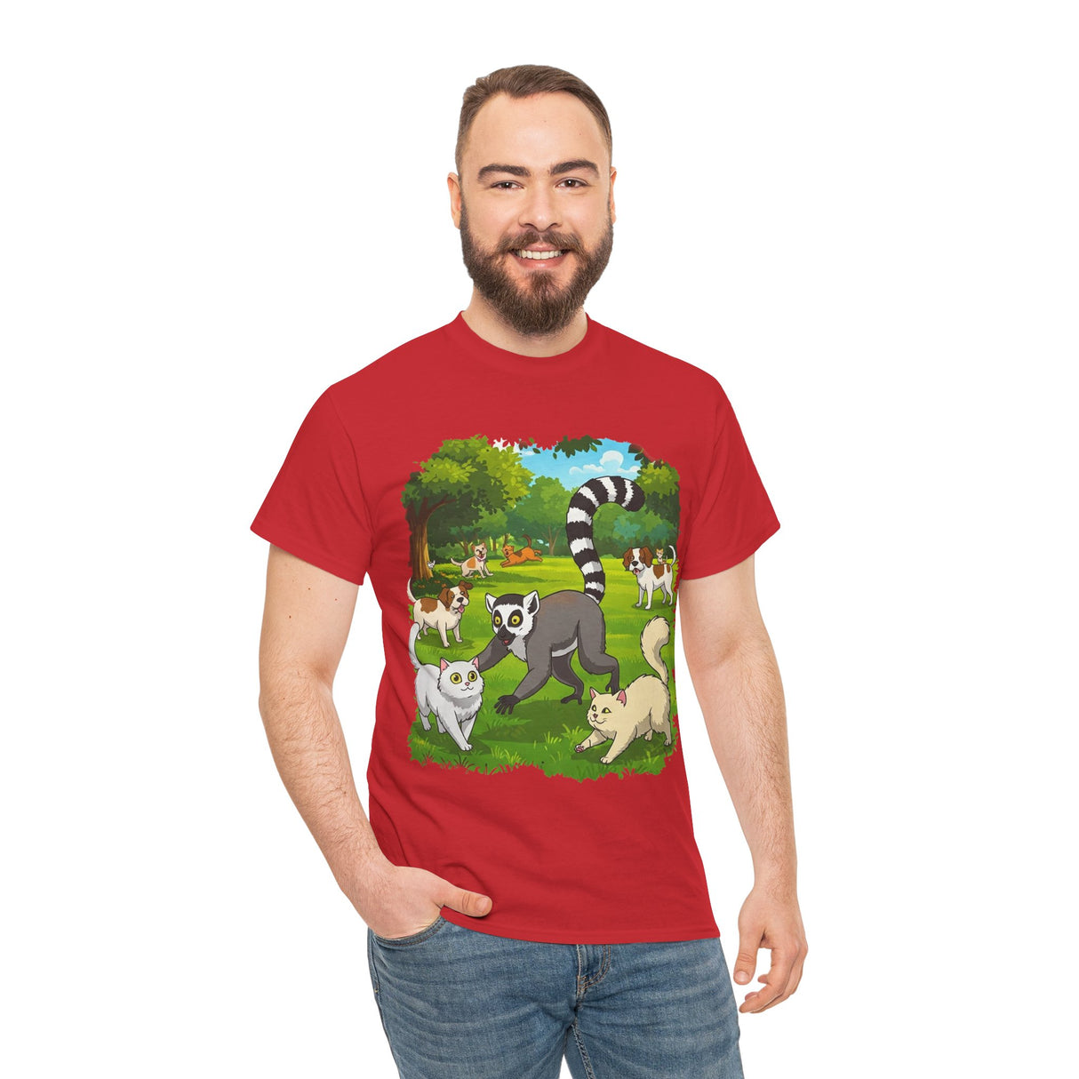 Winaye Animal Playtime Unisex Heavy Cotton T-Shirt