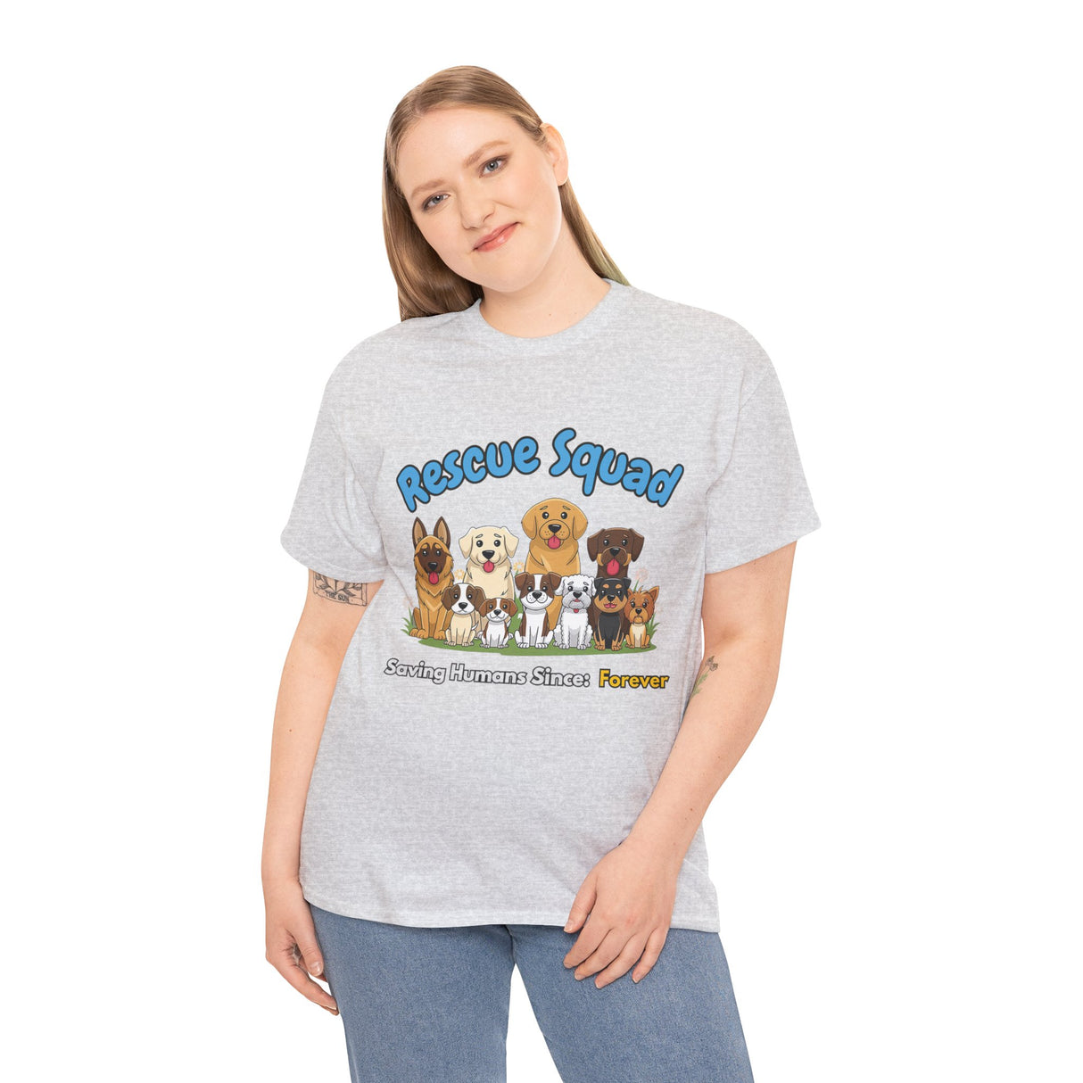 Winaye Rescue Squad Dog Lovers - Unisex Heavy Cotton Shirt for Animal Advocates