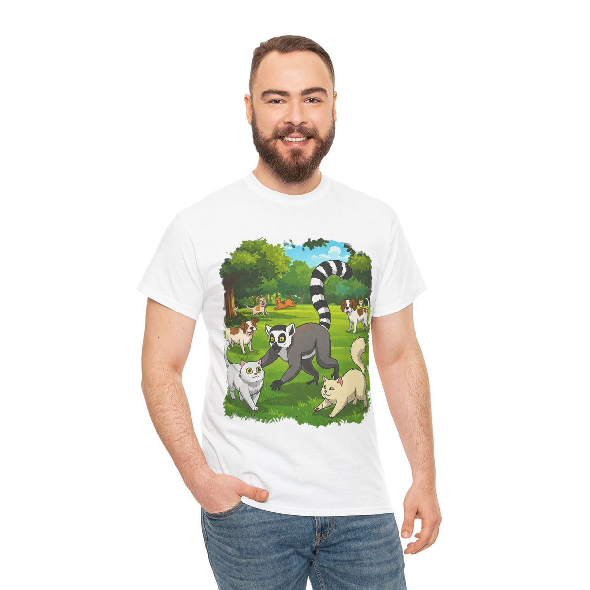 Winaye Animal Playtime Unisex Heavy Cotton T-Shirt