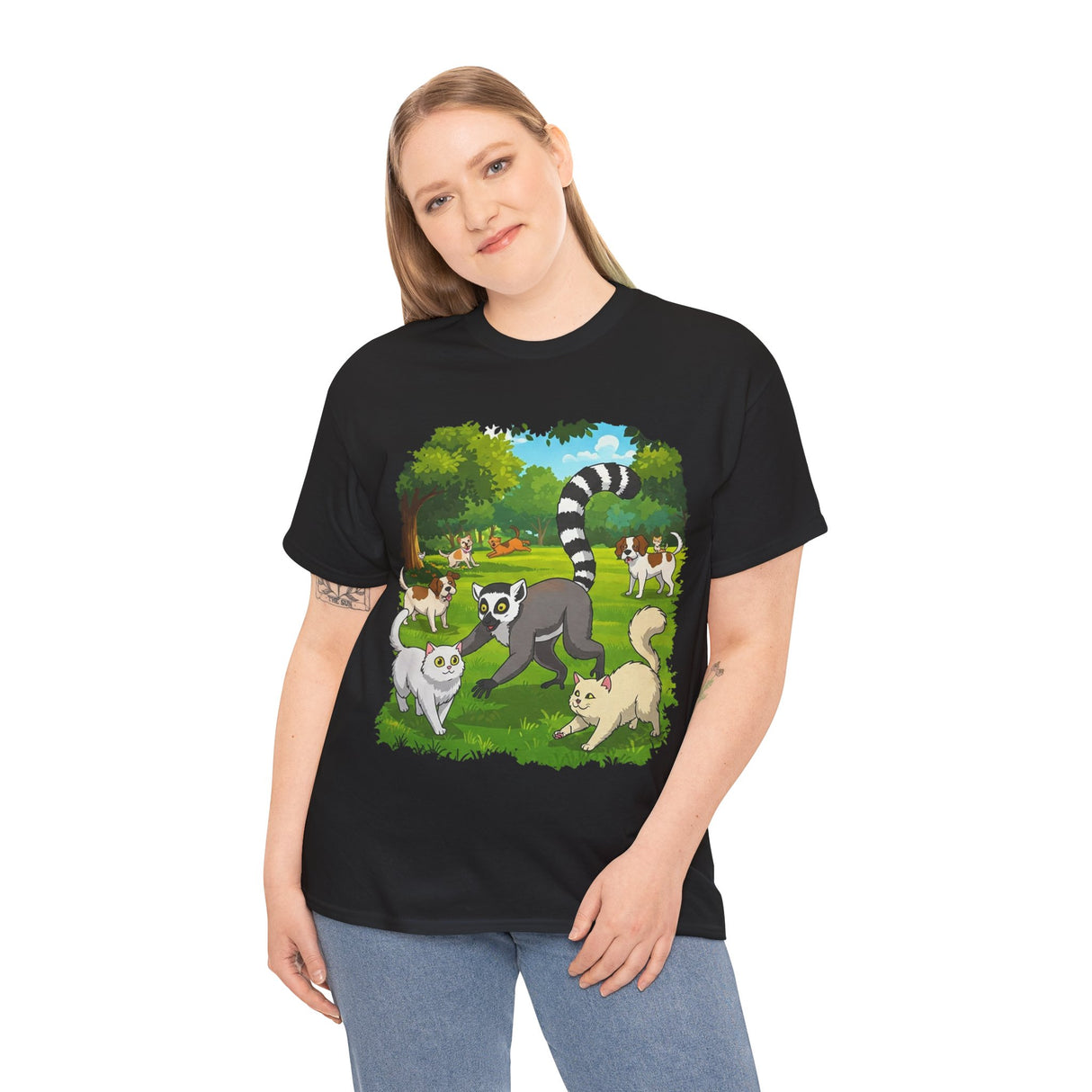 Winaye Animal Playtime Unisex Heavy Cotton T-Shirt