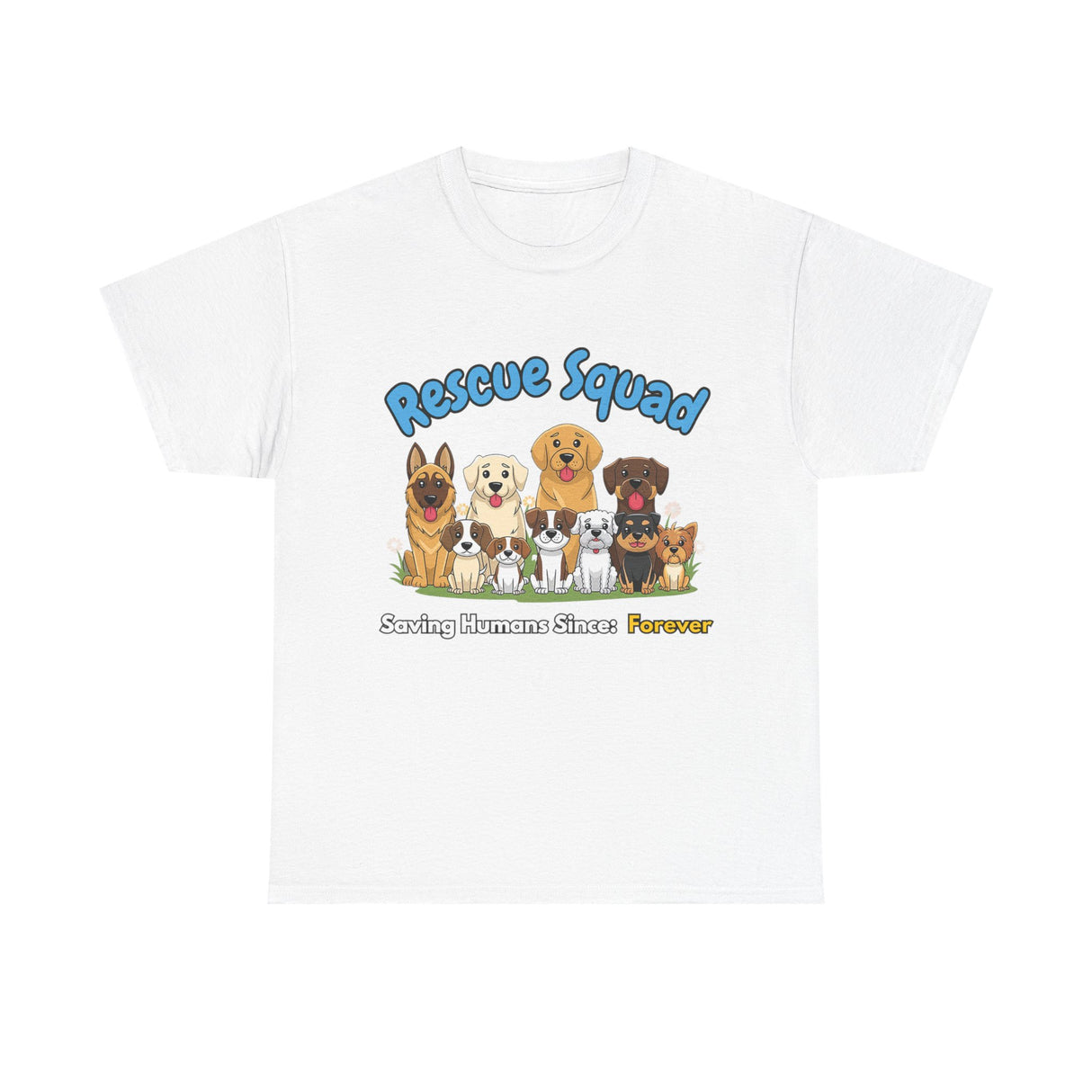 Winaye Rescue Squad Dog Lovers - Unisex Heavy Cotton Shirt for Animal Advocates