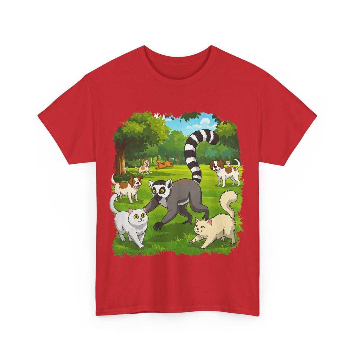 Winaye Animal Playtime Unisex Heavy Cotton T-Shirt