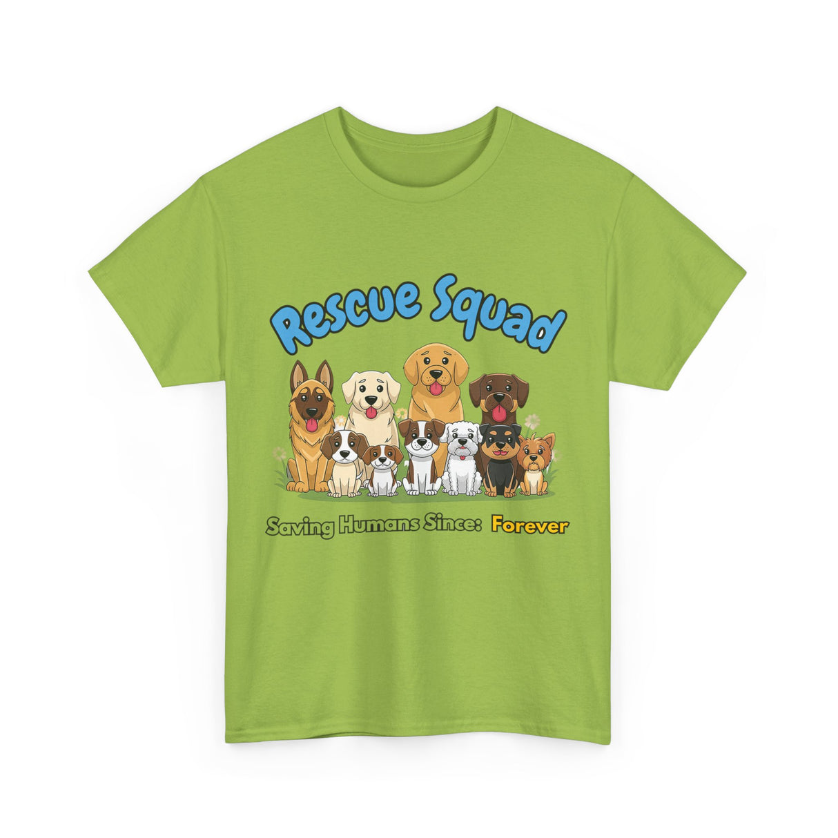 Winaye Rescue Squad Dog Lovers - Unisex Heavy Cotton Shirt for Animal Advocates