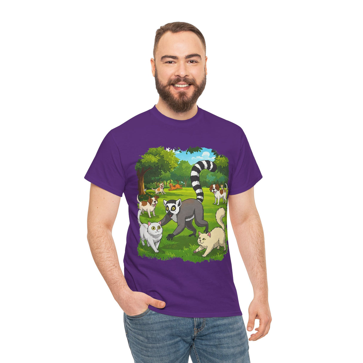 Winaye Animal Playtime Unisex Heavy Cotton T-Shirt