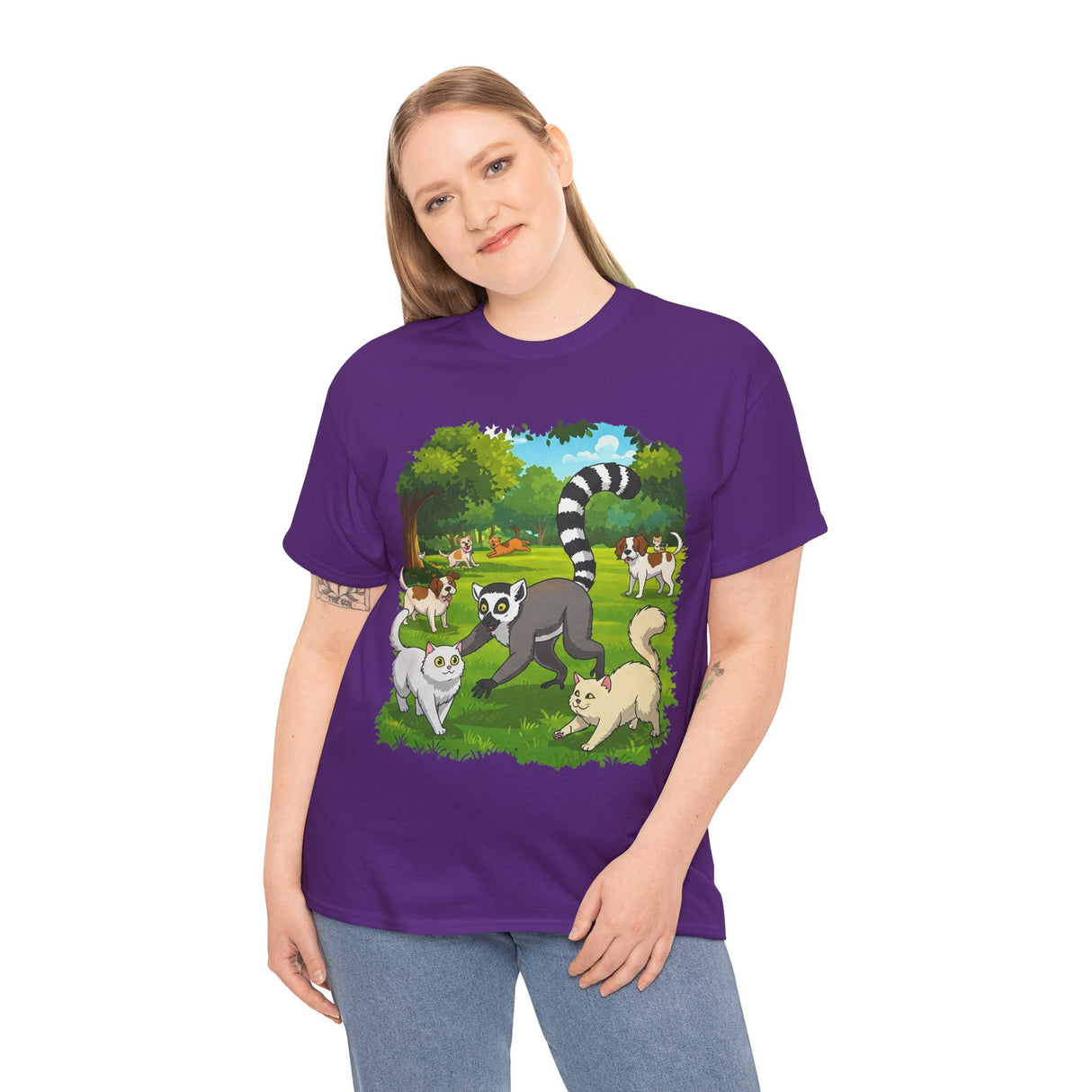 Winaye Animal Playtime Unisex Heavy Cotton T-Shirt