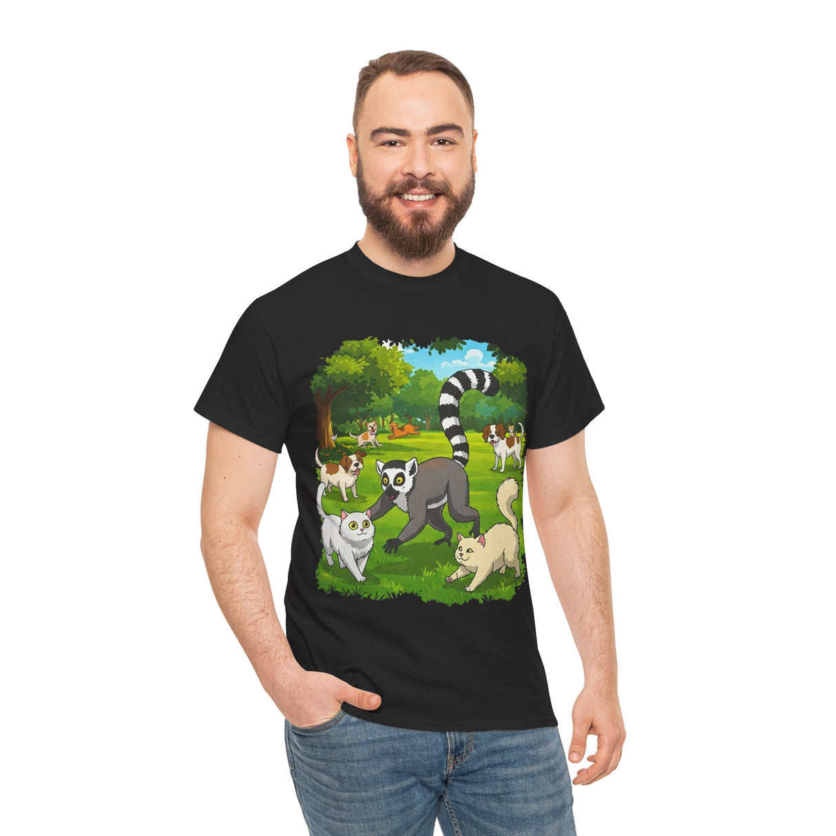Winaye Animal Playtime Unisex Heavy Cotton T-Shirt
